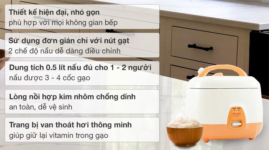 Ảnh Nồi cơm nắp gài Cuckoo 0.5 lít CR-0331