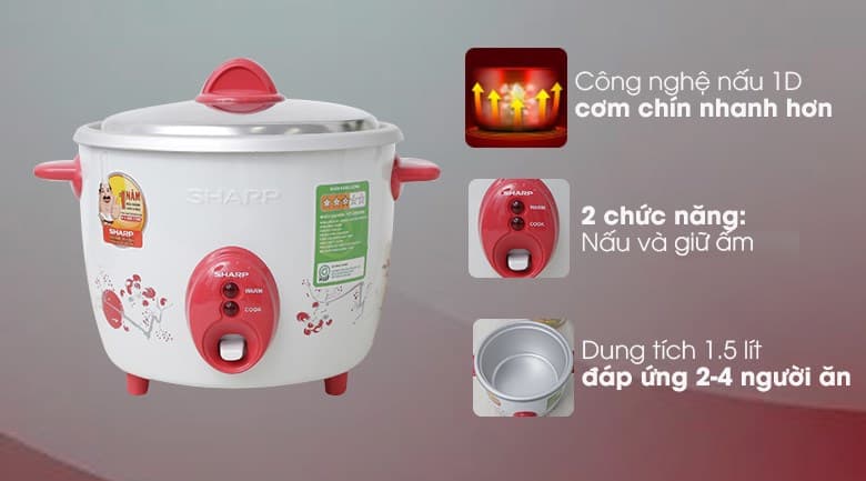 Ảnh Nồi cơm nắp rời Sharp 1.5 lít KSH-D15V