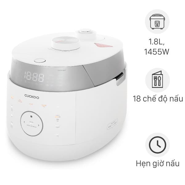 Nồi cơm áp suất cao tần Cuckoo 1.8 lít CRP-LHTR1009F/WHSIVNCV