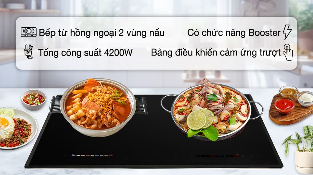 Ảnh Bếp từ hồng ngoại lắp âm Hawonkoo CEH-210-IF