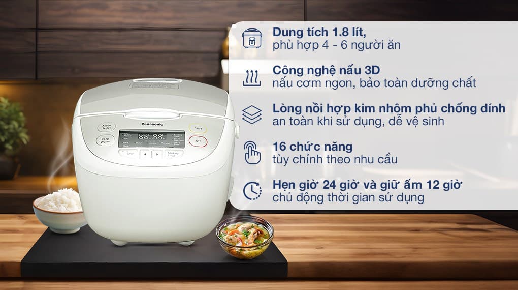 Ảnh Nồi cơm điện tử Panasonic 1.8 lít SR-CP188NRAM