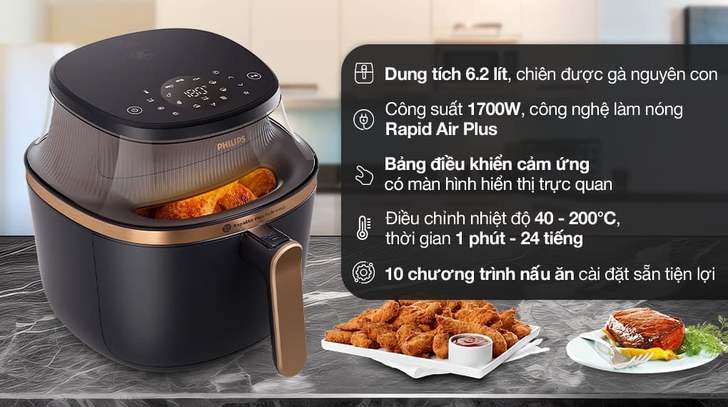 Ảnh Nồi chiên không dầu Philips NA332/00 6.2 lít