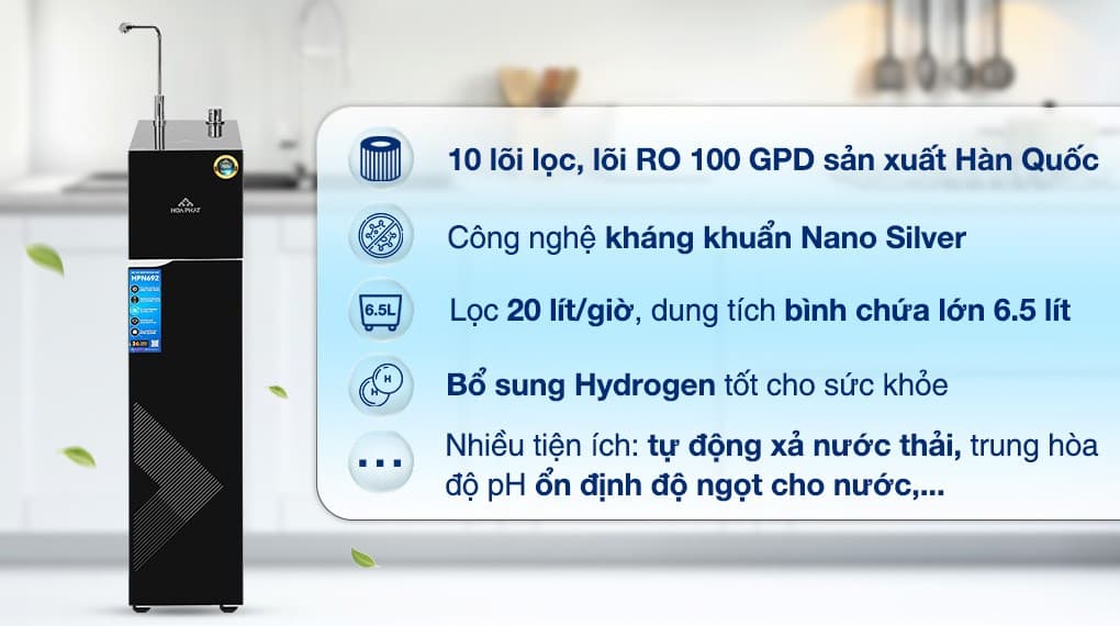Ảnh Máy lọc nước RO nóng nguội lạnh Hòa Phát HPN692 10 lõi