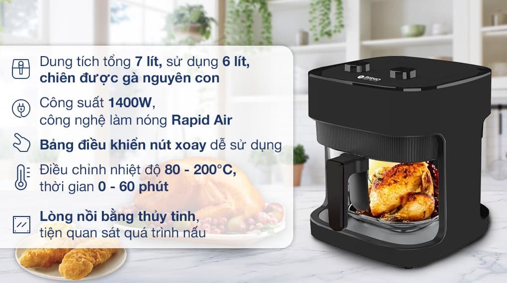 Ảnh Nồi chiên không dầu Mishio MK373 7 lít