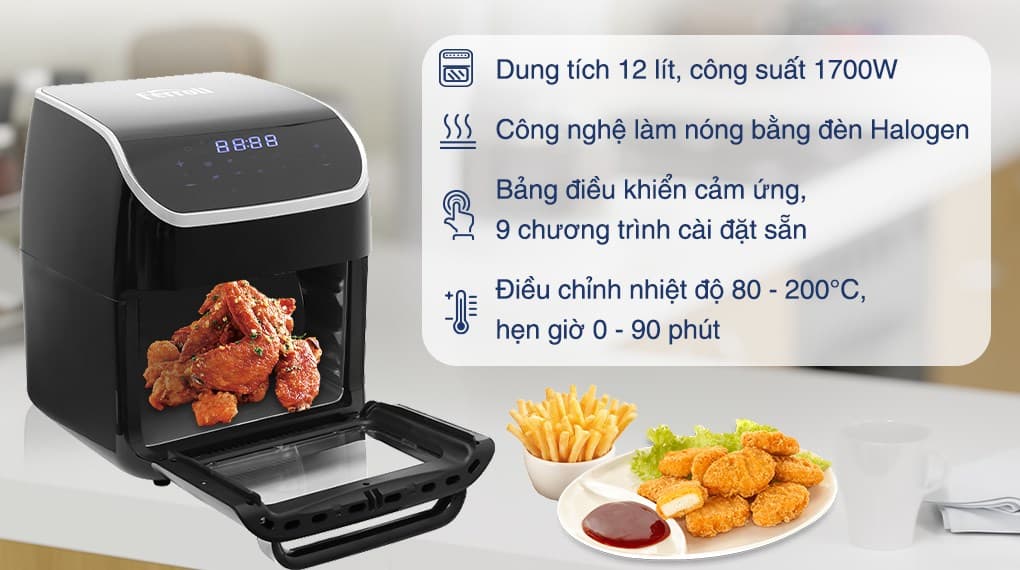 Ảnh Lò chiên không dầu Ferroli FAF-12D 12 lít