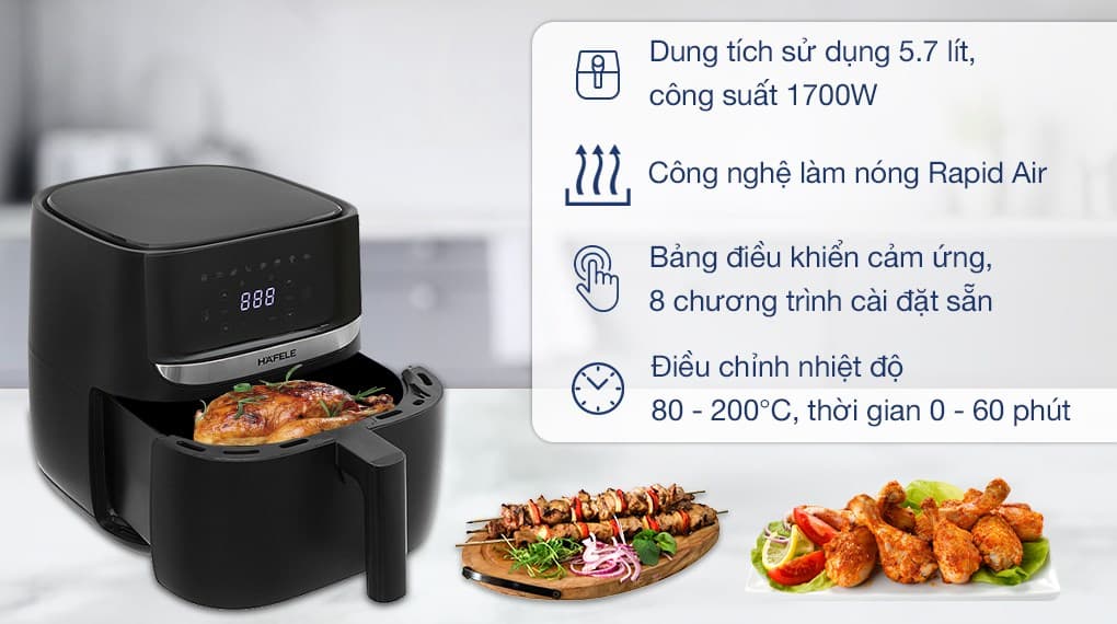 Ảnh Nồi chiên không dầu Hafele HS-AF502B (535.43.713) 5.7 lít