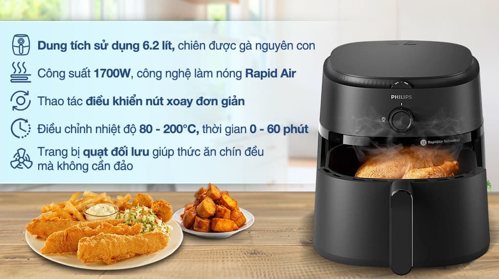 Ảnh Nồi chiên không dầu Philips NA130/00 6.2 lít