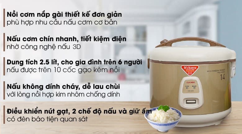 Ảnh Nồi cơm nắp gài Cuckoo 2.5 lít CR-1413