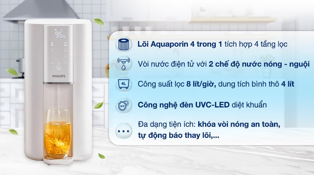 Ảnh Máy lọc nước RO nóng nguội Philips ADD6901HWH01/74 1 lõi