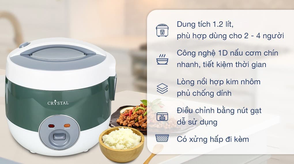Ảnh Nồi cơm nắp gài Crystal 1.2 lít JRC-120S