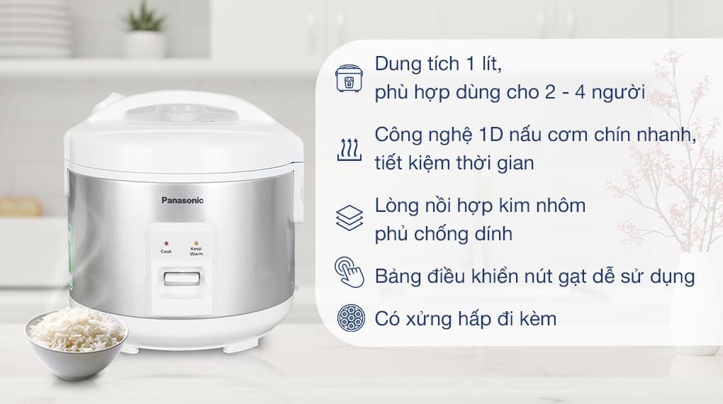 Ảnh Nồi cơm nắp gài Panasonic 1 lít SR-MVN10LRAX
