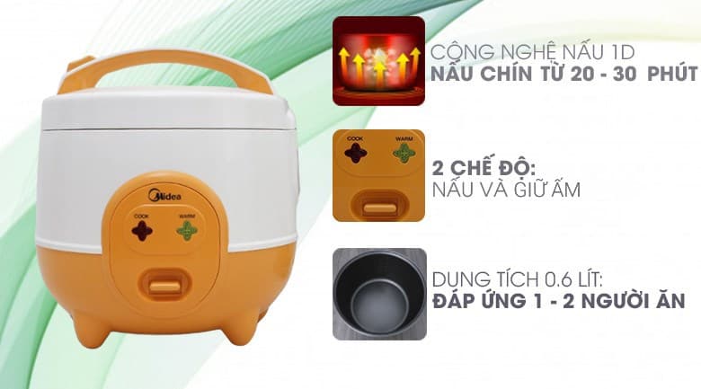 Ảnh Nồi cơm nắp gài Midea 0.6 lít MR-CM06SD