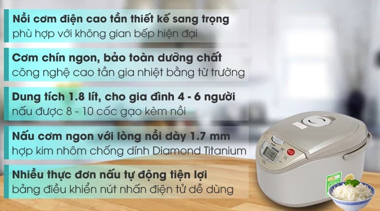 Ảnh Nồi cơm cao tần Toshiba 1.8 lít RC-18RH(CG)VN