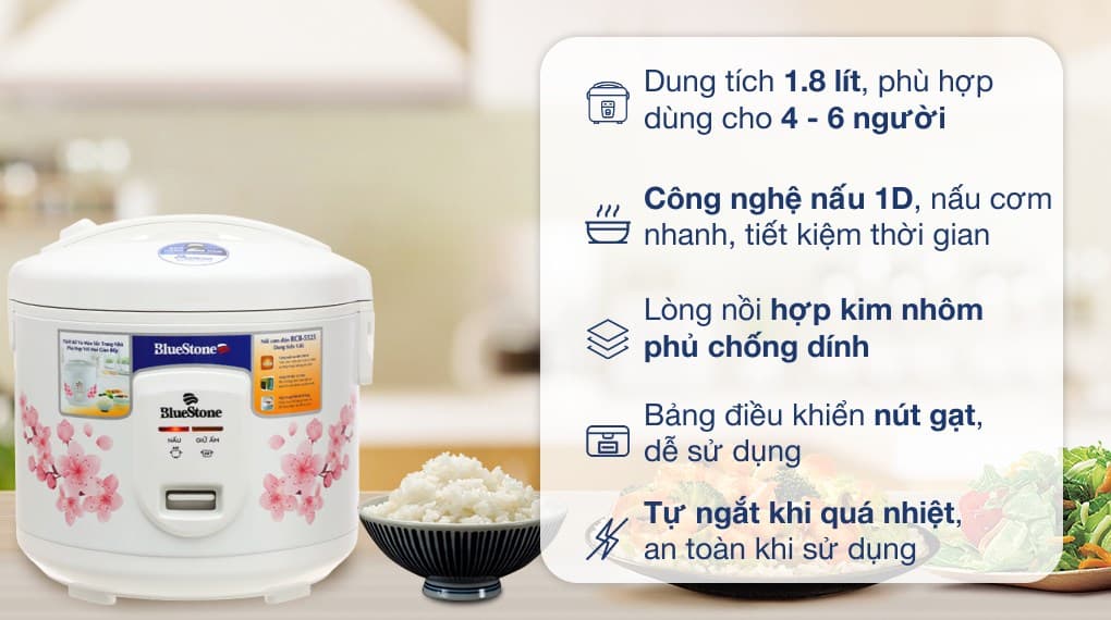 Ảnh Nồi cơm nắp gài BlueStone 1.8 lít RCB-5525
