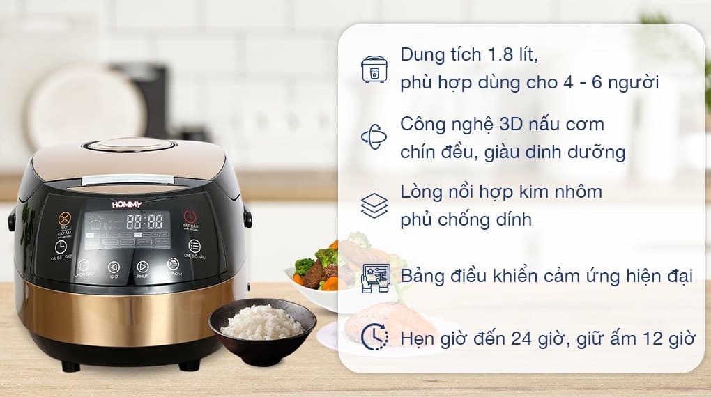 Ảnh Nồi cơm điện tử Hommy 1.8 lít JS-E50C