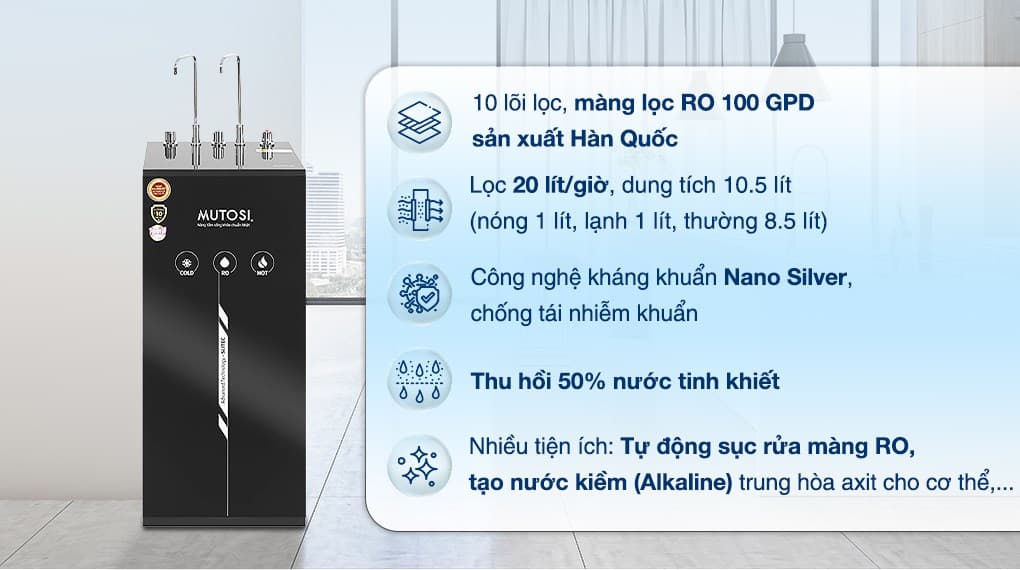 Ảnh Máy lọc nước RO nóng nguội lạnh Mutosi MP-M1011 10 lõi