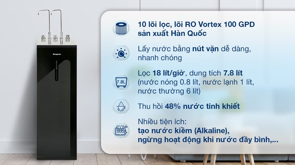 Ảnh Máy lọc nước RO nóng nguội lạnh Kangaroo KG10A18 10 lõi