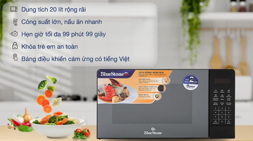 Ảnh Lò vi sóng có nướng BlueStone MOB-7816 20 Lít