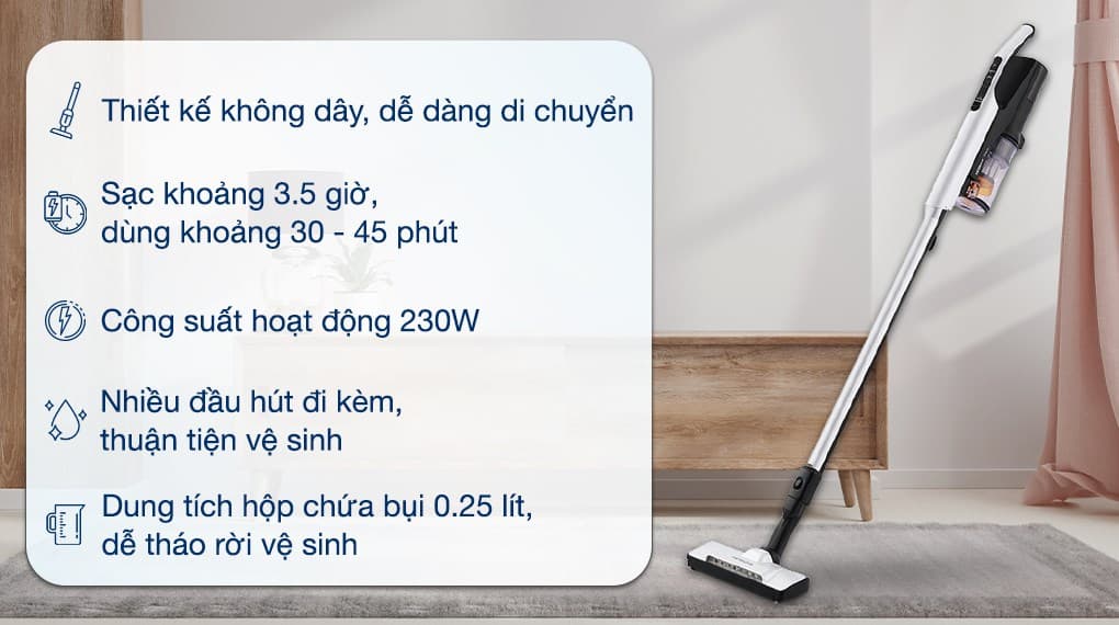 Ảnh Máy hút bụi không dây Hitachi PV-XL1K WH