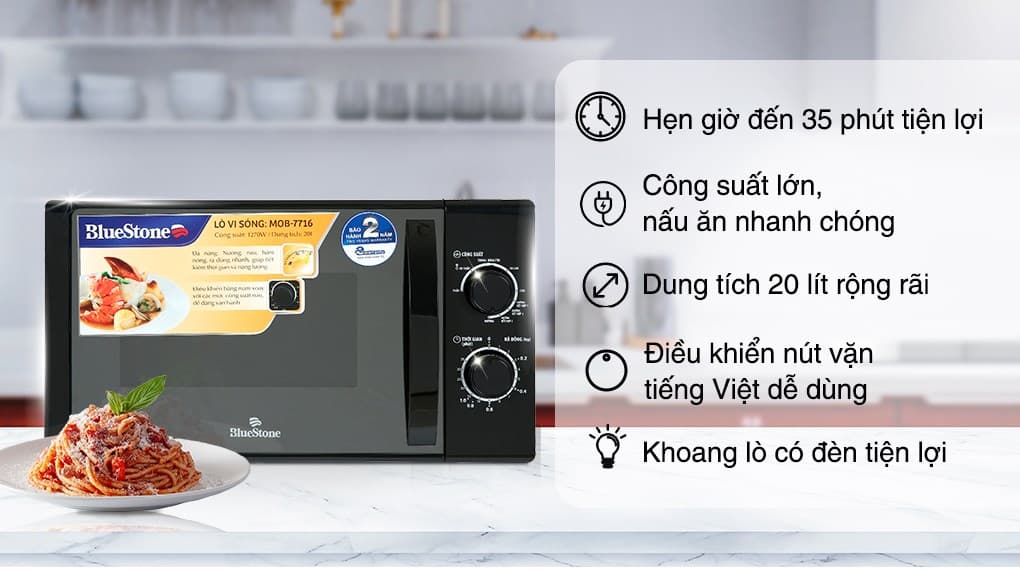 Ảnh Lò vi sóng có nướng BlueStone MOB-7716 20 lít