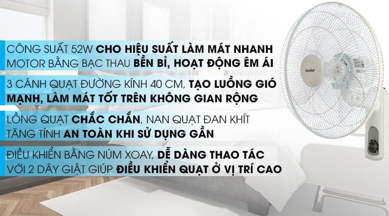 Ảnh Quạt treo tường Comfee 3 cánh CF-WF4019VG 52W