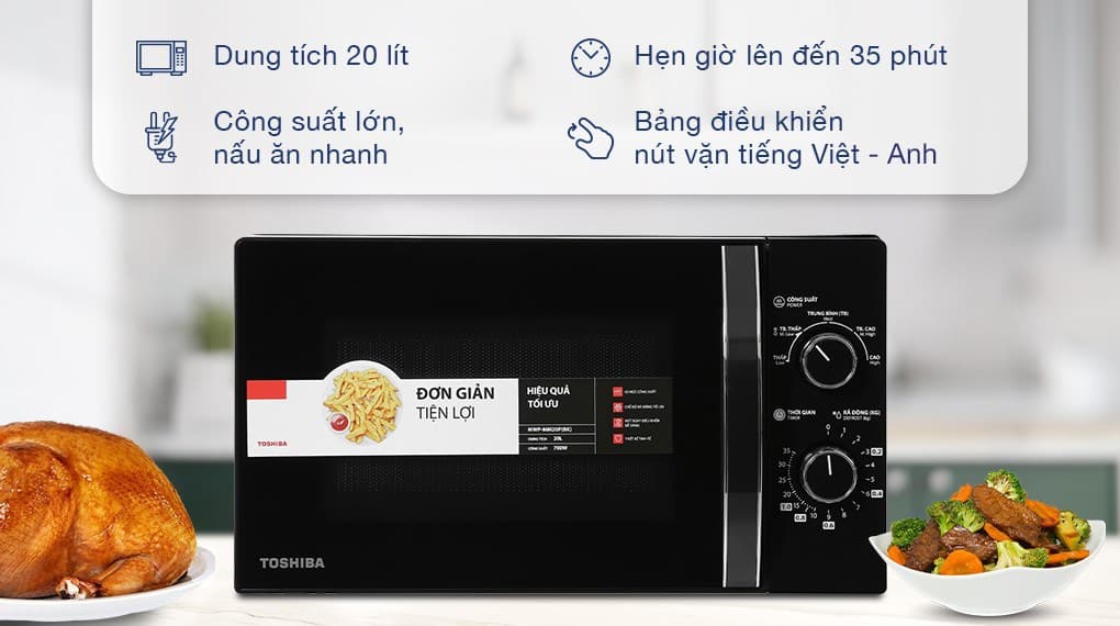 Ảnh Lò vi sóng Toshiba MWP-MM20P(BK) 20 lít