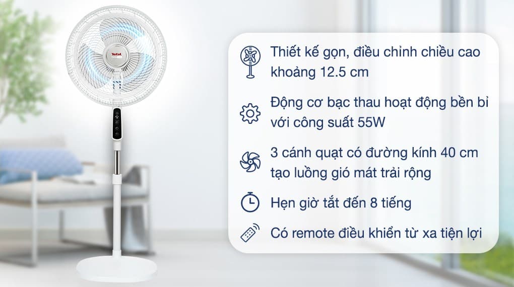 Ảnh Quạt đứng Tefal 3 cánh Turbo Life VH659690 55W