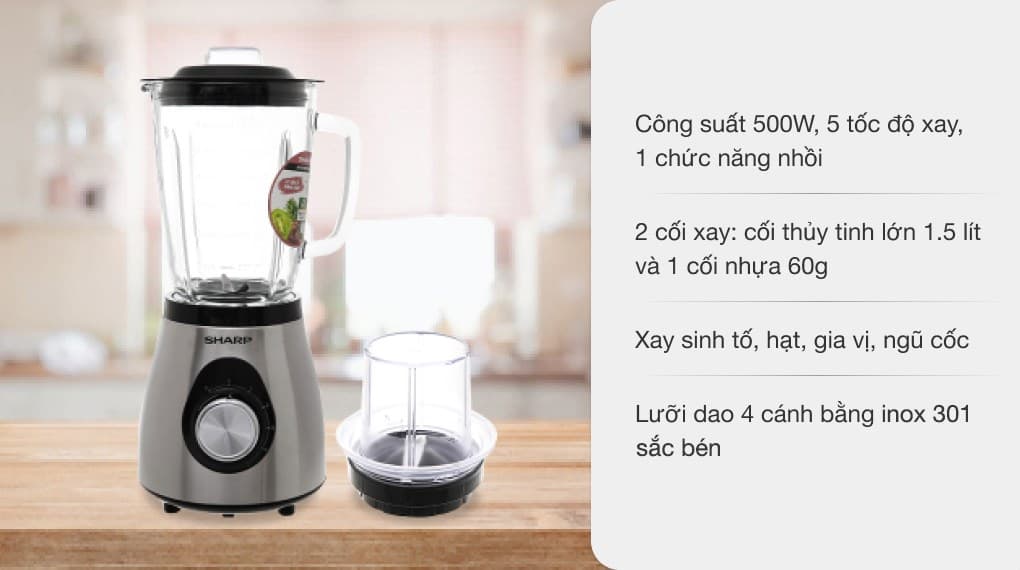 Ảnh Máy xay sinh tố đa năng Sharp EM-S155GV-ST