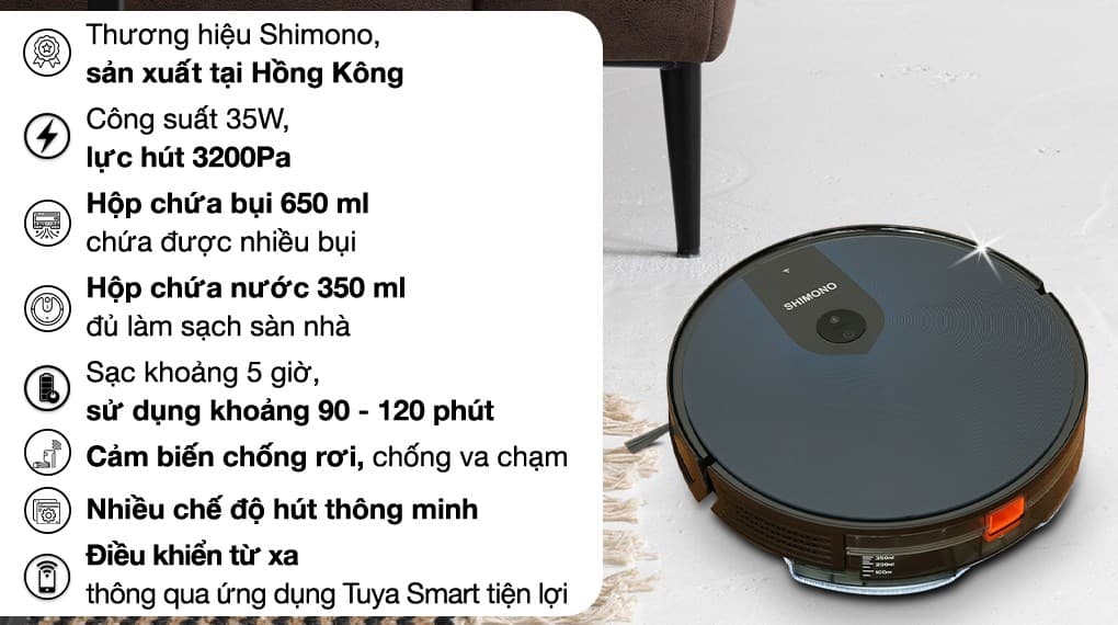 Ảnh Robot hút bụi lau nhà Shimono X6S