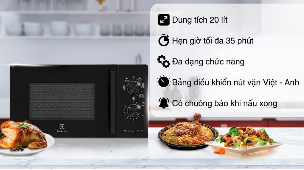 Ảnh Lò vi sóng có nướng Electrolux EMG20K22B 20 lít