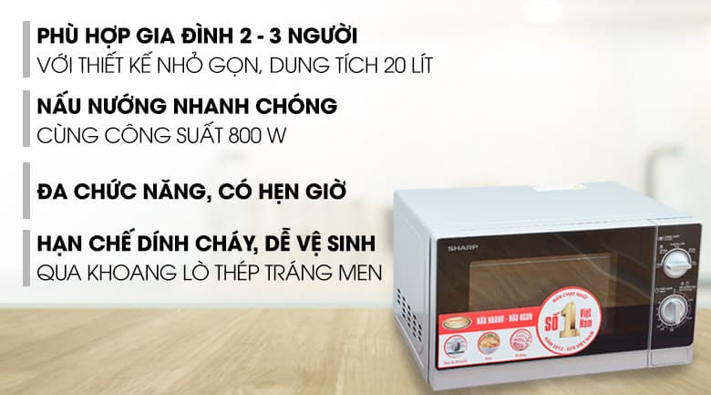 Ảnh Lò vi sóng Sharp R-205VN(S) 20 lít