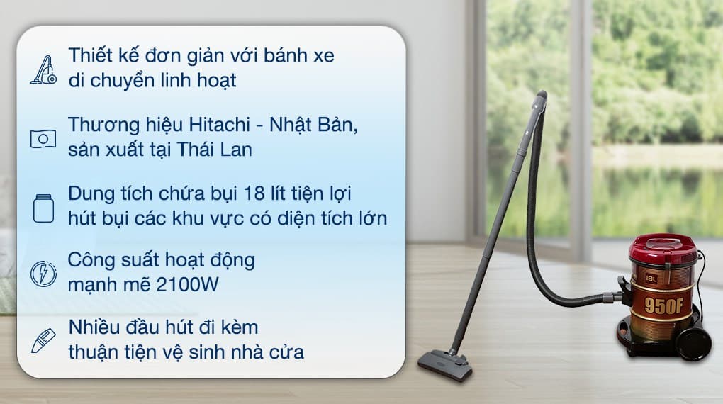 Ảnh Máy hút bụi công nghiệp Hitachi CV-950F WR