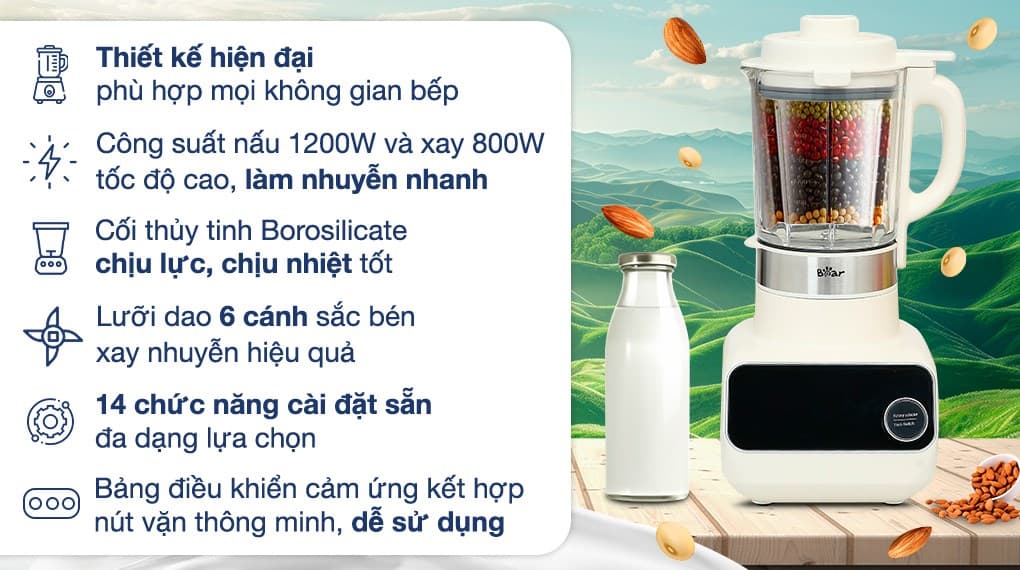 Ảnh Máy làm sữa hạt đa năng Bear BCB-D17231W