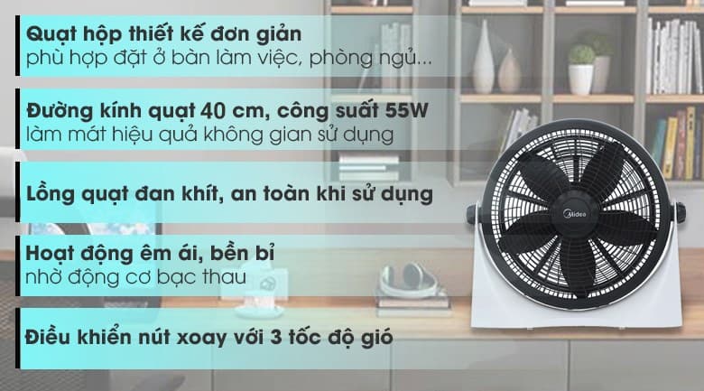 Ảnh Quạt hộp Midea 5 cánh FB40-9H 55W