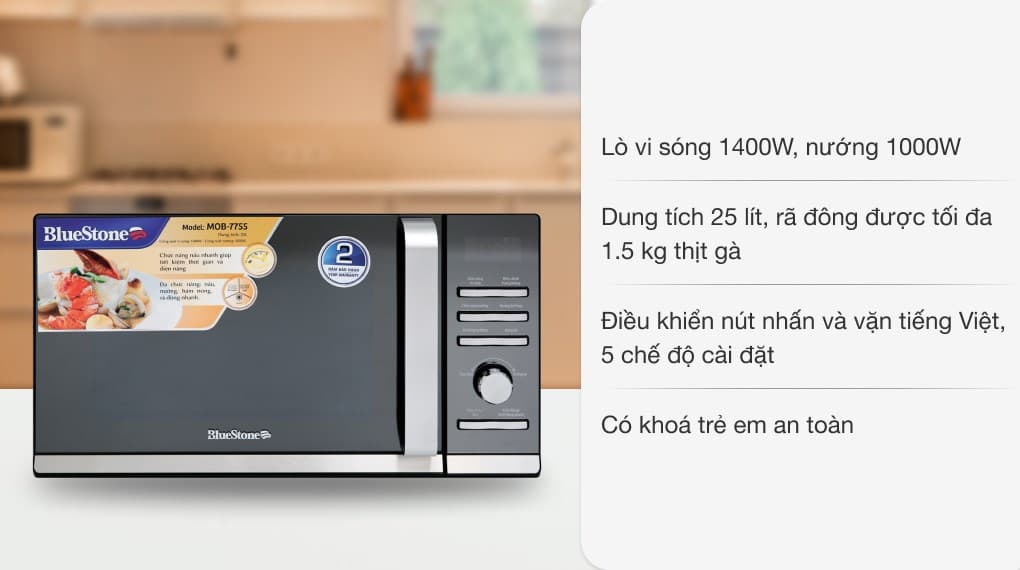 Ảnh Lò vi sóng có nướng BlueStone MOB-7755 25 lít