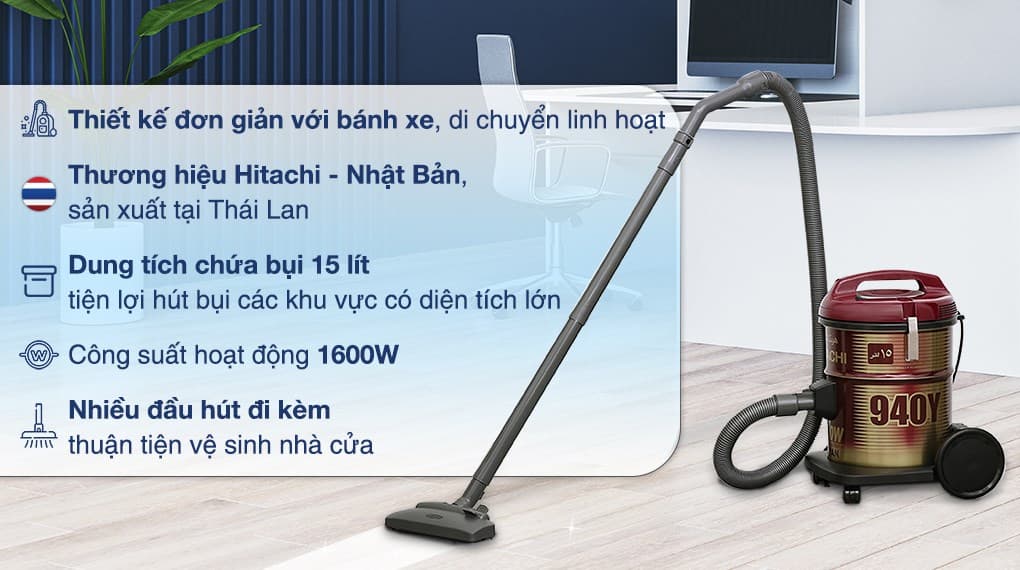 Ảnh Máy hút bụi công nghiệp Hitachi CV-940Y 24CV WR