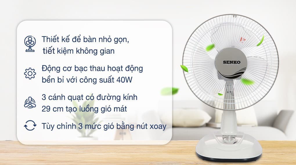 Ảnh Quạt bàn Senko 3 cánh B1213 40W