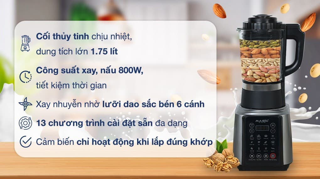 Ảnh Máy làm sữa hạt đa năng Magic A-96 bạc