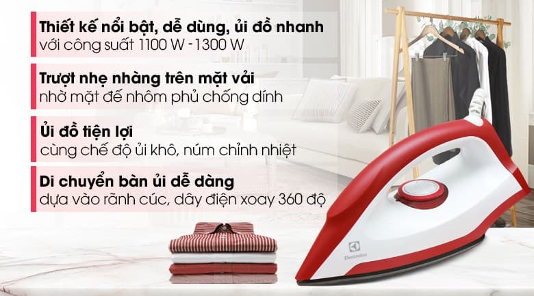 Ảnh Bàn ủi khô Electrolux EDI1004 1300W