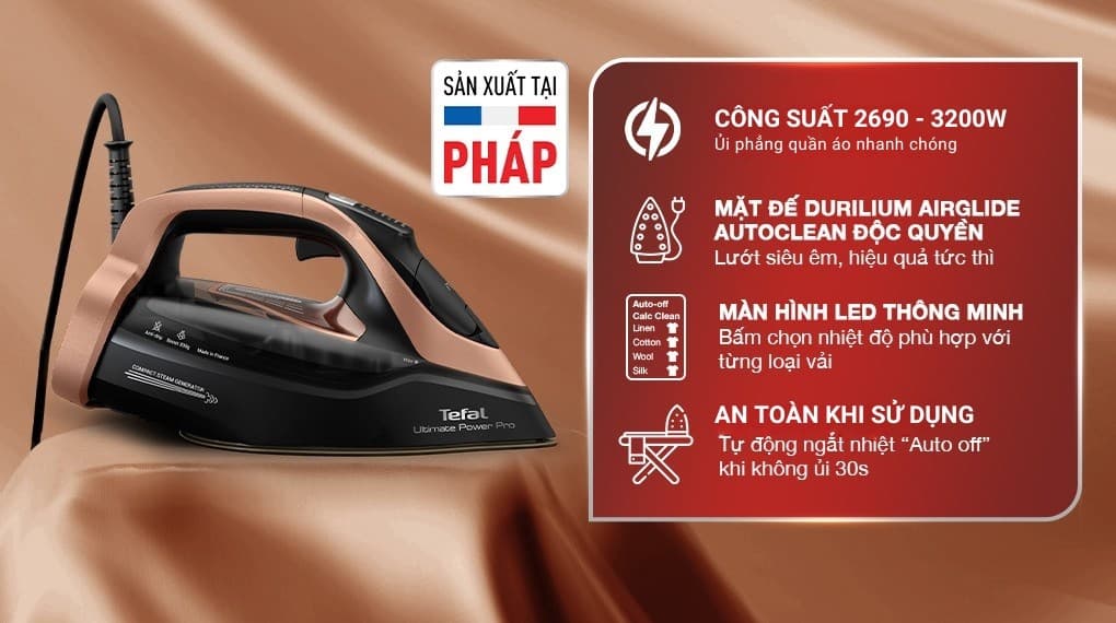 Ảnh Bàn ủi hơi nước Tefal Ultimate Power Pro FV9E50E0 3200W