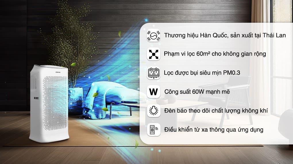 Ảnh Máy lọc không khí Samsung AX60R5080WD/SV 60W