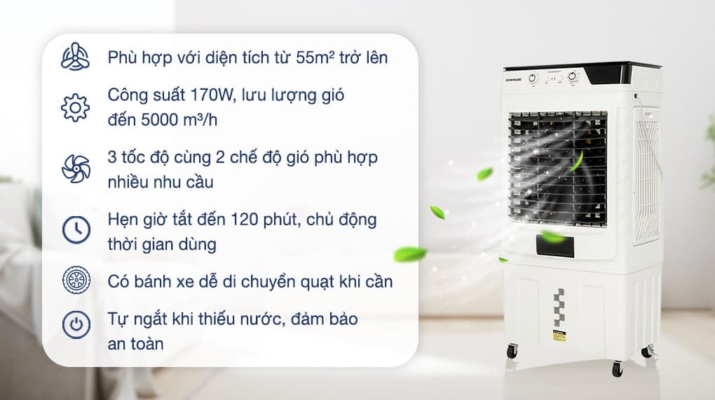 Ảnh Quạt điều hòa Sunhouse SHD7758 170W
