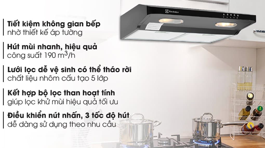 Ảnh Máy hút mùi âm tủ Electrolux EFT6032K