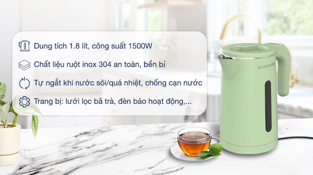 Ảnh Bình đun siêu tốc Sunhouse 1.8 lít SHD1353