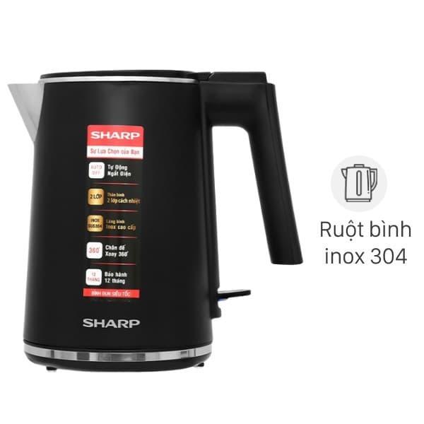 Bình đun siêu tốc Sharp 1 lít EKJ-10DVPS-BK