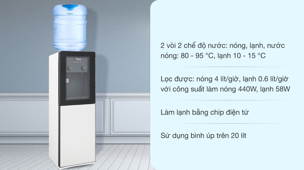 Ảnh Cây nước nóng lạnh Midea YD1518S-X 498W