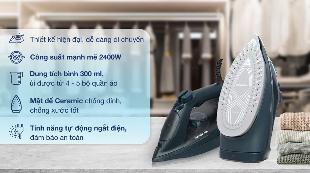 Ảnh Bàn ủi hơi nước Panasonic NI-U450GRA 2400W