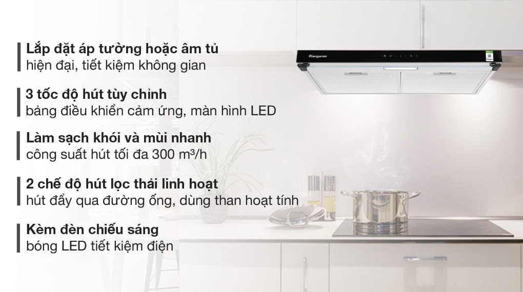 Ảnh Máy hút mùi áp tường Kangaroo KG70RS