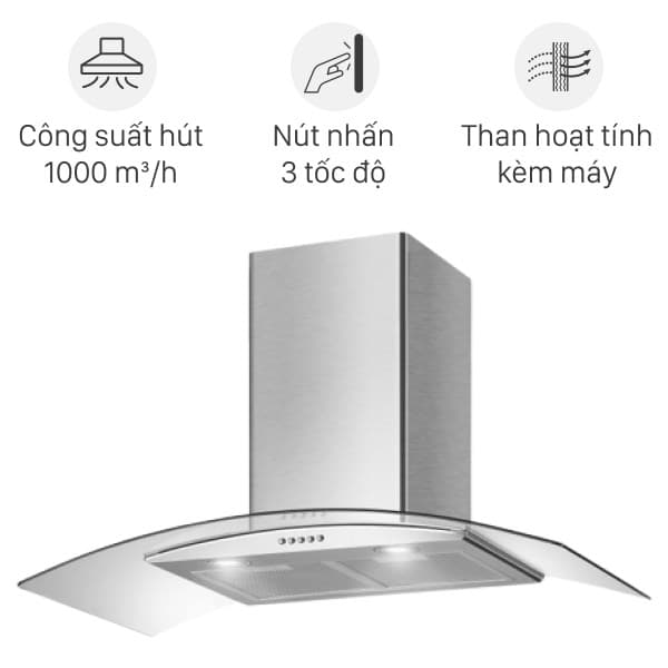 Máy hút mùi kính cong Kangaroo KG538