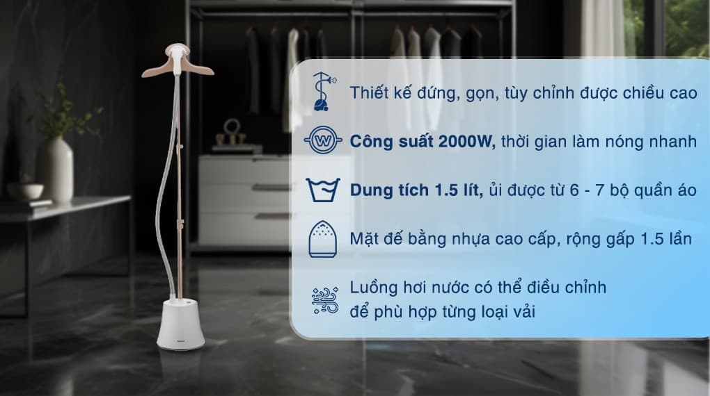 Ảnh Bàn ủi hơi nước đứng Panasonic NI-GSG060WRA 2000W